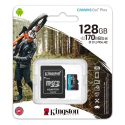 SD Micro + adapt 128 GB Kingston Canvas UHS-I Class 10
