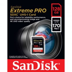 Karta SD 128 GB Sandisk Extreme 150/70 MB/s V30 UHS-I U3