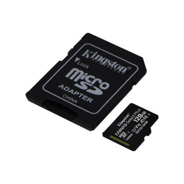 SD Micro + adapt 128 GB Kingston Canvas UHS-I Class 10