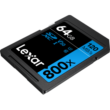 Card SD 64 GB Lexar Pro 800X SDHC/SDXC UHS-I U1/U3 (V30) R120/W45