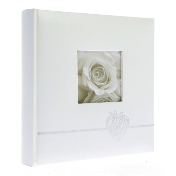 Photo album KD46200 Heart Silver 10 x 15 cm 200 pictures, with description on the side, sewed