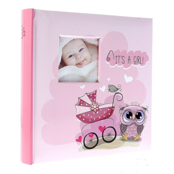 Photo album KD46200 OWL Pink with description on the side