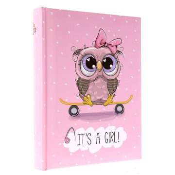 Photo album B46200 Owl Pink - sewed, with description