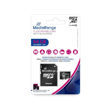 Card SD Micro 64 GB MediaRange UHS-I Class 10
